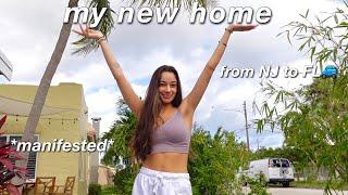 I MOVED TO FLORIDA (pack with me, travel vlog, + studio apartment tour) *manifested*