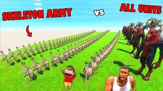 SKELETON ARMY vs ALL UNITS in Animal Revolt Battle Simulator with SHINCHAN and CHOP