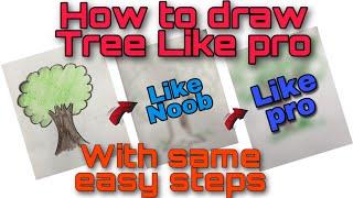 how to draw tree like pro with same easy steps | ASJ CHANNEL