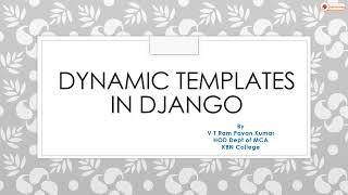 Dynamic Templates in Django
