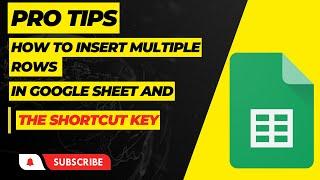 How To Insert Multiple Row In Google Sheet And The Shortcut Key