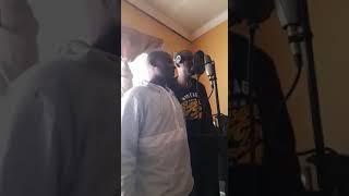 Mr Big 5 And Bhekani Dube recoding track 12 at stonedrill studios. Diepsloot, Gauteng S. A