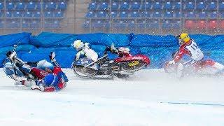 23.02.2020 ICE SPEEDWAY 2020.  Big crash all four riders! | Russian Superleague. 6 stage, Togliatti