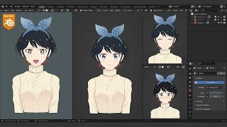 Making Anime girl in 30 minutes [Blender 3.0]