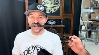 Mustache Styling With Jono & His Curly Handlebar Mustache With Black Magic Death Grip Wax #Blackout