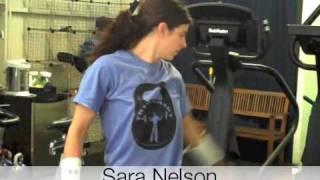 Ice Chamber Kettlebell Girl demos One Arm Long Cycle