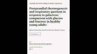 Postprandial thermogenesis and respiratory quotient in response to galactose: compari... | RTCL.TV