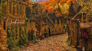  AUTUMN VILLAGE ASMR Ambience | Wind & Crunchy Leaves, Village Sounds, Horses