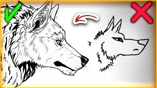 HOW TO DRAW WOLF SIDE FACE Step by Step For Beginners