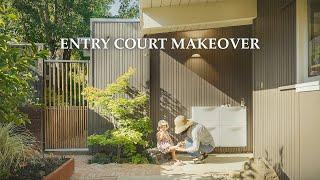 Front Entry Court Makeover DIY | Minimalist Design for Mid-century Eichler Home | Upcycled Materials