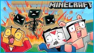 we spawned the wither boss and it destroyed nogla's house... Minecraft ep 9