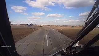 Ил 76 посадка Вид из кабины  IL 76 landing View from the cab