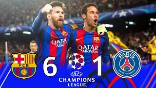 Barcelona 6 × 1 PSG | Lionel Messi, Neymar Jr & Suarez Showing their Class in 2017◽ Great Comeback