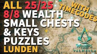 All Lunden Wealth Chests, Gear, Armor, Treasure Keys Assassin's Creed Valhalla Collectible