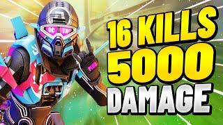 SWEATY *5000 DAMAGE* 16 KILL GAME - Apex Legends Season 9 Octane Gameplay