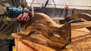 Amazing Woodworking Skills // Building an Elegant Bent Ebony Tea Table