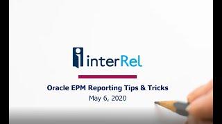 Oracle EPM Reporting Tips & Tricks