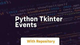 python tkinter events