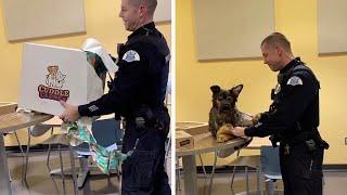 Police Officer Receives K-9 Toy