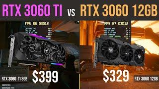 RTX 3060 12GB vs RTX 3060 Ti 8GB test in 7 games