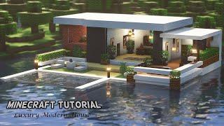 How to Build a Water Modern House | Minecraft Tutorial  (#57)