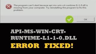 How To Fix Api-ms-win-crt-runtime-l1-1-0.dll Is Missing From Your Computer.