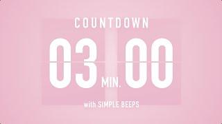 3 Min Countdown Flip Clock Timer / Simple Beeps 