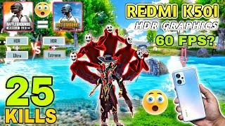 25Kills!!Redmi k50i HDR Bgmi Gameplay Test With Fps Meter