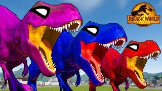 Epic Tyrannosaurus Rex vs Pro 8 Superhero Dinosaurs l Jurassic World Evolution 2 Dinosaur Fight 2