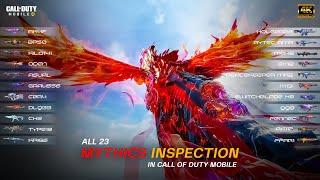 All 23 Mythic Guns In COD Mobile | Every Mythic Weapons Inspection & Kill Effects in CODM | ULTRA HD