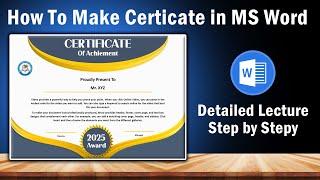 How to Make Certificate in MS Word ||