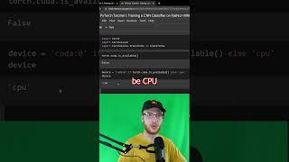 Working with CUDA, Device and GPU / CPU in PyTorch #shorts