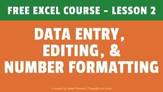 [FREE Excel Course] Lesson 2 - Data Entry, Editing, and Number Formatting