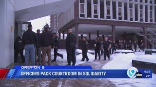 Officers pack courtroom in solidarity