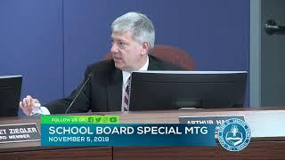 Sarasota County School Board Special Meeting 11 5 19