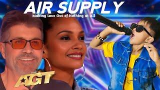 wow this 7 year old kid gave the judges goosebumps with his voice song Air supply AGT 2024