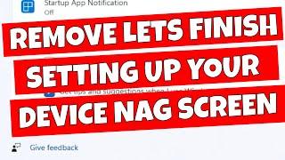 How To Disable Or Stop Let's Finish Setting Up Your Device Screen Windows 11