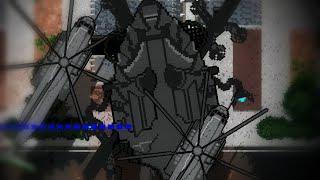 The three-legged alien robot is trying to destroy the city | Rusted Warfare | Mods