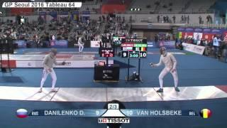 FE M S Individual Seoul GP 2016 T64 27 red DANILENKO RUS vs VAN HOLSBEKE BEL