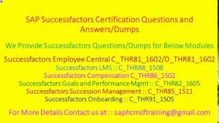 SAP Successfactors Certification Questions and Answers Dumps