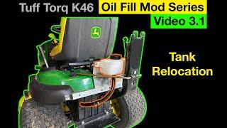 Relocating a modified Tuff Torq K46 / T40 transaxle expansion tank (Oil Fill Mod Series Video 3.1)