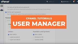 cPanel Tutorials - User Manager
