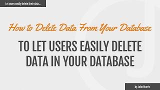 How to Delete Data From Your Database Using MySQLi and PDO