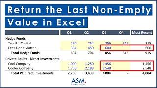 Return Last Non-Empty Cell in a Row or Column in Excel