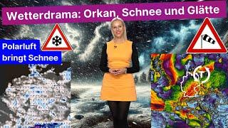 Achtung: Orkanböen, Schneeglätte und winterliche Temperaturen im Anmarsch!