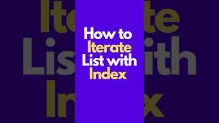 How to Iterate list with Index | Python #shots