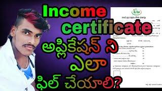 How to fill Income certificate Application form in telugu |#RamuTeluguVlogs#ramuteluguvlogs