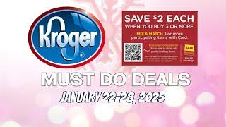 *NEW MEGA* Kroger MUST DO Deals for 1/22-1/28 | Buy 3 Save $2 Each Mega Sale + MORE