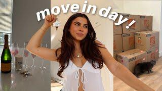 MOVING VLOG: empty apartment tour, move in day, first night — ep. 2