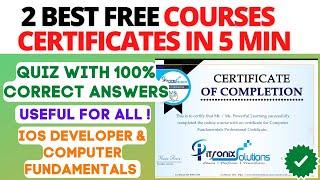 2 FREE COURSES CERTIFICATES IN 5 MINUTES | POWERFUL LEARNING FREE QUIZ WITH CERTIFICATE IN 5 MIN